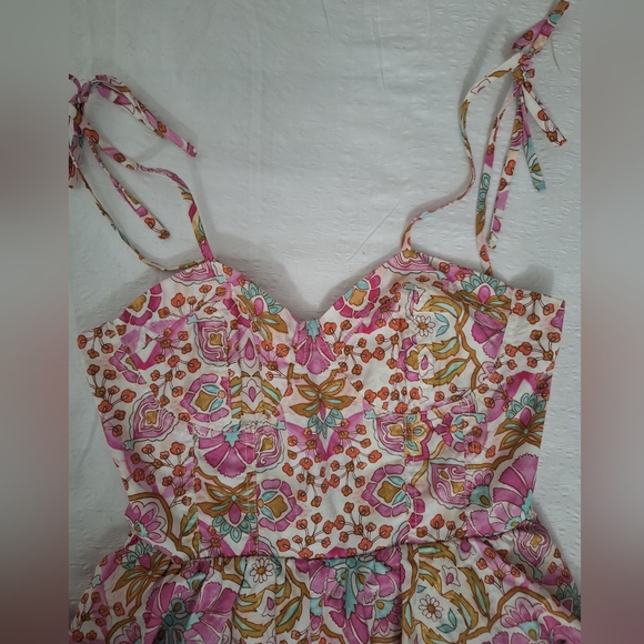 Misa Los Angeles Pink and Green Patterned Maxi Dress - Picture 10 of 11